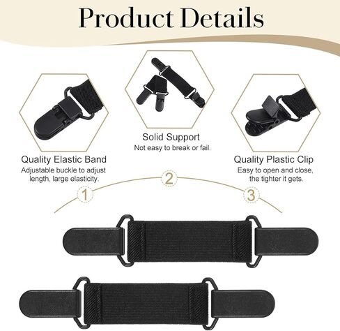 2PCS Boot Straps for Jeans, Adjustable Elastic Stirrup Pants, Boot Strap, for Women & Men Riding Motorcycle Mitten Pants, Black in Saudi Arabia
