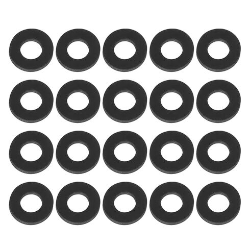 PATIKIL M20 Silicone Flat Washer, 6 Pcs 20mm ID 40mm OD Plain Washer Grommets O-Ring Sealing Gasket Spacer for Faucet Pipe Water Hose Shower Door Handles, Black in Saudi Arabia