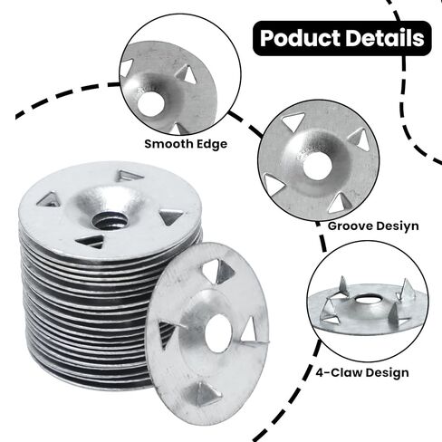 500 Pcs Foam Board Fasteners Kit with Gloves, Foam Board Fasteners Washers Installation, 1-1/8 Inch Metal Washers and Stainless Steel Screws for Fixing Fastening Installation, Board Hardware Set in Saudi Arabia
