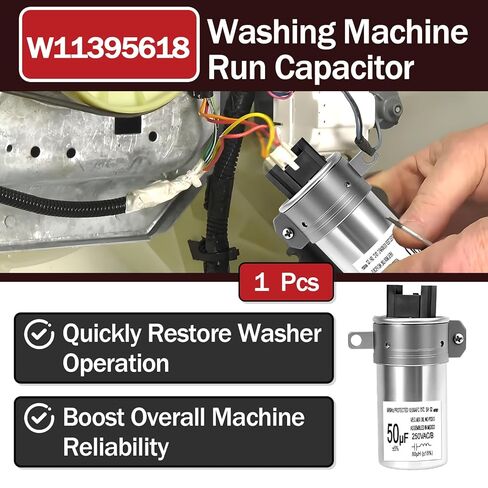 مكثف تشغيل المحرك W11395618 لغسالات ويرلبول مايتاج كينمور، يستبدل 4931353 PS12731163 W10843769 W11315694 W11162560 W10625046 in Kuwait