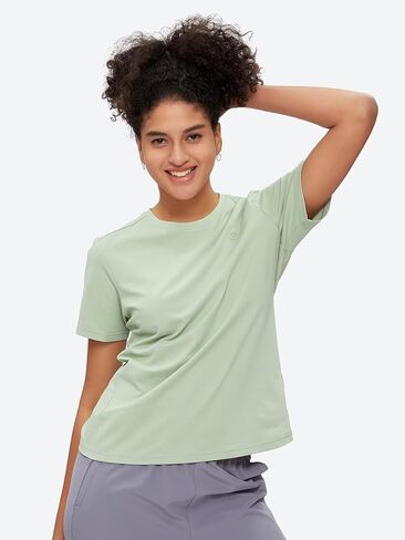 Women T-Shirts Quick Dry Sleeve Solid Color Crew Neck Athletic Workout Dry Fit Sports Wicking Running Top Gym Athletic in Saudi Arabia