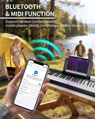 Finger Ballet 88 Key Folding Piano Keyboard, Digital Piano with Bluetooth MIDI, Full Size/Semi-Weighted/Portable, Rechargeable Travel Piano for Beginners, Adults, Students, Home Practice in Saudi Arabia