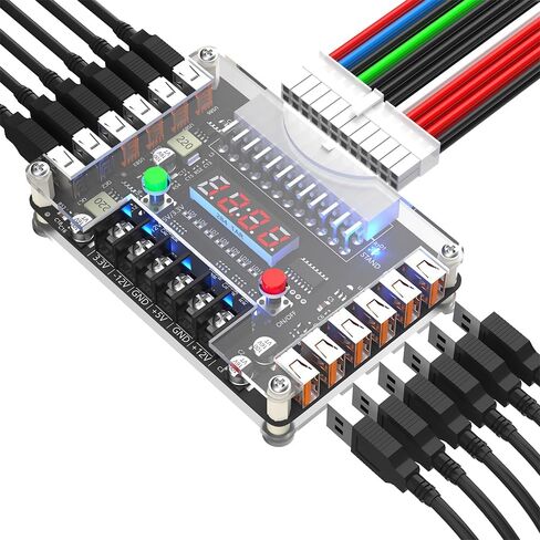 Mustpoint الإصدار الجديد من لوحة إمداد الطاقة ATX ومجموعة حافظة من الأكريليك مع جهد إخراج 3.3 فولت، 5 فولت، 12 فولت، -12 فولت و12 منفذ USB، الحد الأقصى للإخراج 3 أمبير (إدخال جانبي) in Saudi Arabia