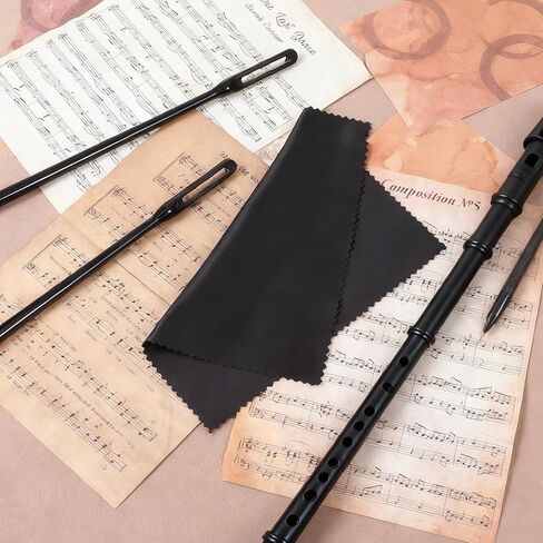 3 مجموعات من أدوات تنظيف الفلوت، وقضيب وقماش شفاف للفلوت، وملحقات تلميع وتنظيف الآلات الموسيقية، ومسحات نظيفة، وقماش تنظيف المزامير لأدوات صيانة المزامير (أسود) in Kuwait