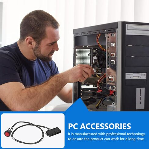 كابل بدء تشغيل اختبار إمداد الطاقة باللوحة الأم من ARTIBETTER مزود بـ 24 سنًا ATX يعمل على إيقاف تشغيل الجسر مع مؤشر LED لاختبار إمداد الكمبيوتر in Saudi Arabia