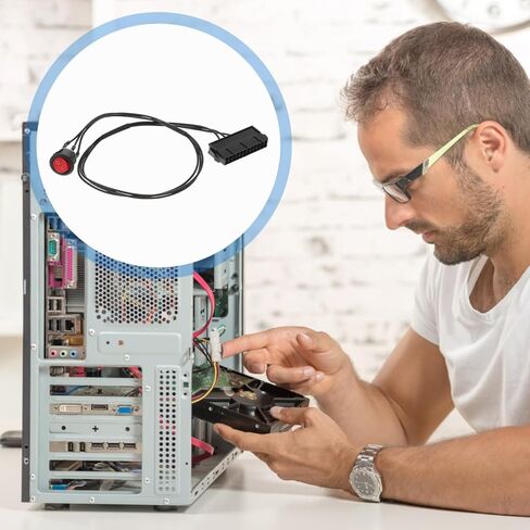 كابل بدء تشغيل اختبار إمداد الطاقة باللوحة الأم من ARTIBETTER مزود بـ 24 سنًا ATX يعمل على إيقاف تشغيل الجسر مع مؤشر LED لاختبار إمداد الكمبيوتر in Saudi Arabia