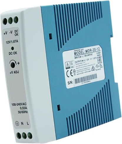MDR-20-12 12V 1.67A 20W DIN Rail Power Supply - كفاءة عالية للتطبيقات الصناعية in Saudi Arabia