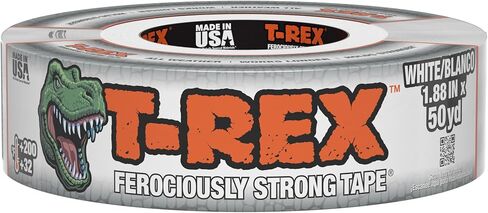 T-REX Tape Heavy Duty Duct Tape with UV Resistant & Waterproof Backing for Ferociously Strong Repairs, 1.88" x 50 yd, White, 1 Roll in Saudi Arabia