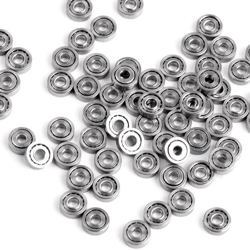 60Pcs 681ZZ 1x3x1mm Miniature Ball Bearings Tiny Metal Ball Bearings Wheel Roller for Toy Model DIY Mini Stuff (Stainless Steel) in Kuwait