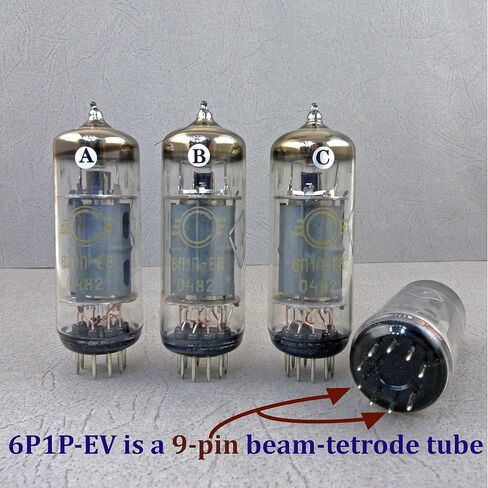 Riverstone Audio 6P1P-EV (6П1П-EB) NOS رباعي متطابق تم اختباره (4 قطع) - ترقية للأنابيب المفرغة ذات 9 سنون 6P1 و6P1P - رباعية من الدرجة البلاتينية، 6P1P-EV (6П1П-EB) in Kuwait