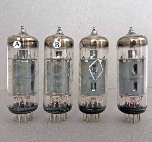 Riverstone Audio 6P1P-EV (6П1П-EB) NOS رباعي متطابق تم اختباره (4 قطع) - ترقية للأنابيب المفرغة ذات 9 سنون 6P1 و6P1P - رباعية من الدرجة البلاتينية، 6P1P-EV (6П1П-EB) in Kuwait