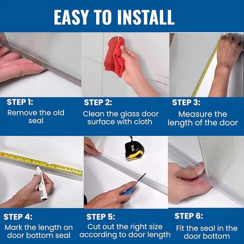 KC Hardware Frameless Shower Door Bottom Seal Strip with Drip Rail - Shower Door Seal Sweep for 3/8 Inch Thick Glass - Acts as a Leak Guard to Prevent Water Leaks - 36 Inch - Ultra Clear - Pack of 1 in Saudi Arabia