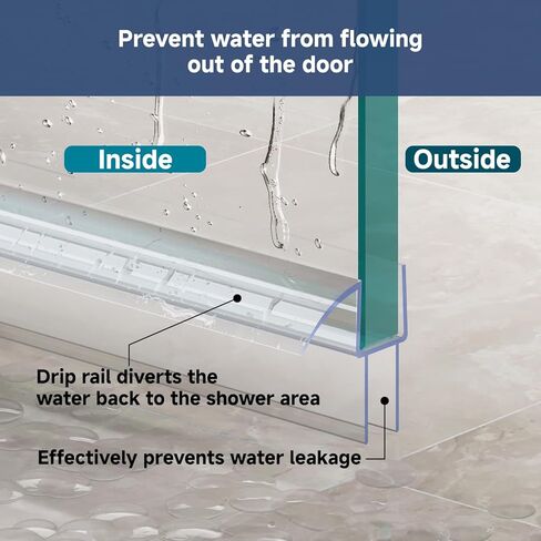 Shower Door Seal Strip Kits Set of 3 Polycarbonate Include 2 PCS 76" Side Seals and 1 PCS 36" Bottom Seal for 3/8"(10mm) Thick Glass in Saudi Arabia