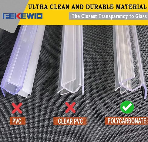 Shower Door Seal Strip Kits Set of 3 Polycarbonate Include 2 PCS 76" Side Seals and 1 PCS 36" Bottom Seal for 3/8"(10mm) Thick Glass in Saudi Arabia
