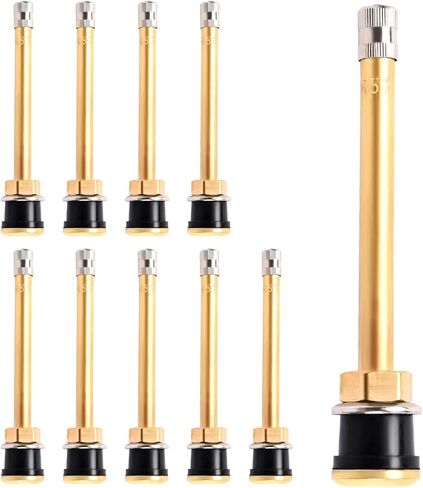 10 Pcs TR572 Tire Valve Stem Clamp-in Tubeless Brass Valve Stem Replacement for Rim Φ.625" Hole Fits Commercial Trucks Buses in Saudi Arabia