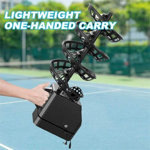 Smart Tennis Ball Machine, Automatic Tennis Launcher, Holds About 33 Balls, with Remote Control, 60-105CM Adjustable Tripod, Portable Tennis Launcher, for Practice and Training in Saudi Arabia