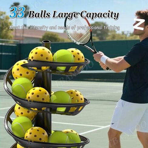 Tennis Ball Tosser with Oscillating Base, Adjustable Speed & Height, Auto Swing Launch Port, 5200mAh Powered, Suitable for All Skill Levels in Saudi Arabia