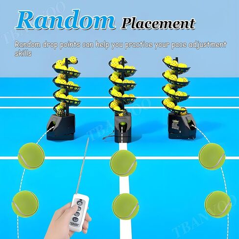 Tennis Ball Tosser with Oscillating Base, Adjustable Speed & Height, Auto Swing Launch Port, 5200mAh Powered, Suitable for All Skill Levels in Saudi Arabia