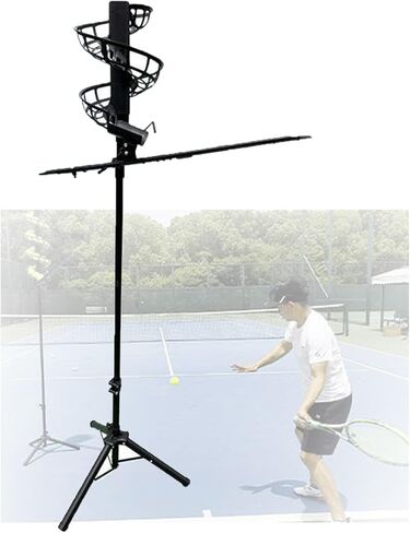 Tennis Ball Machine,137 to 187cm Adjustable Height,Home Non Electric Training Accessories, for Field Stadium(with Extra Track) in Saudi Arabia