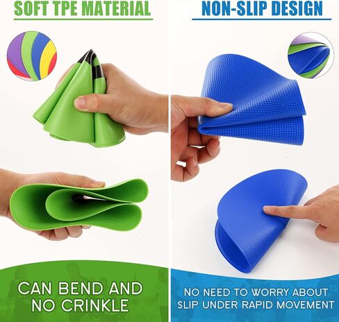 علامات بقع بولي مرقمة 9 بوصة لأرضية صالة الألعاب الرياضية مع أرقام، 10 قطع من نقاط أرضية مطاطية غير قابلة للانزلاق علامات خفة الحركة المخاريط المسطحة للتدريب الرياضي على كرة القدم، والرقص، وأنشطة الفصول الدراسية in Kuwait