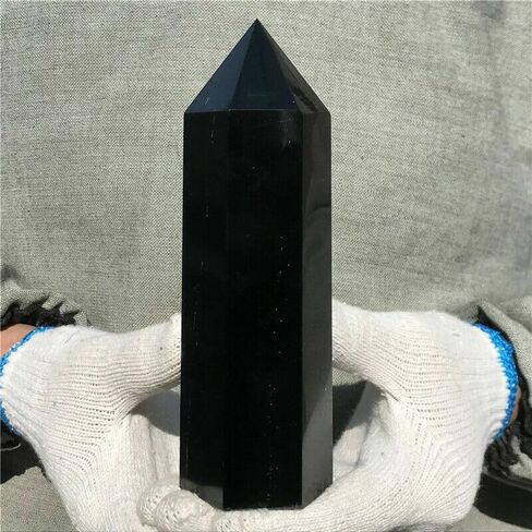 1 قطعة 900-1000 جرام برج نقطة كريستال كوارتز التورمالين الأسود مصقول in Kuwait