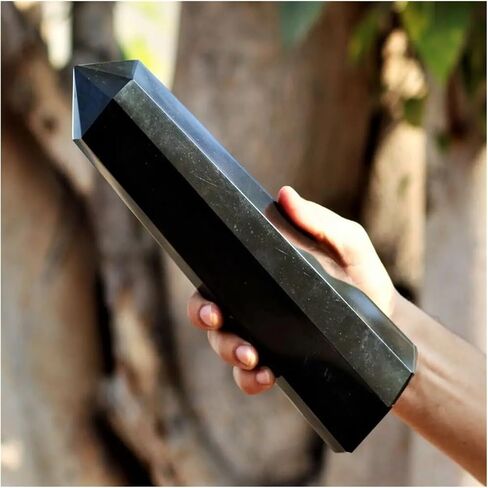 1 قطعة 350-500 جرام عمود التورمالين الأسود برج حجر الكوارتز الكريستال in Kuwait