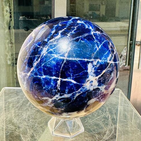 1 قطعة 450-500 جرام كرة كريستال كوارتز سوداليتي زرقاء in Kuwait