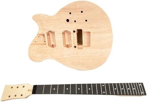 مجموعة جيتار كهربائي للمبتدئين مكونة من 6 أوتار مصنوعة من خشب الماهوجني ورقبة خشب القيقب الصلب ولوحة أصابع من خشب الورد قم ببناء جيتارك الخاص. in Kuwait