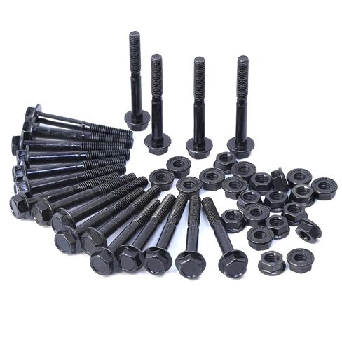 Minho M10-1.25 x 50mm Flange Head Bolts in Carbon Steel Material,Flange Hexagon Screws Come with Flange Nuts,Black Oxide Finish Plated,Partial Thread, 10 Sets in Saudi Arabia