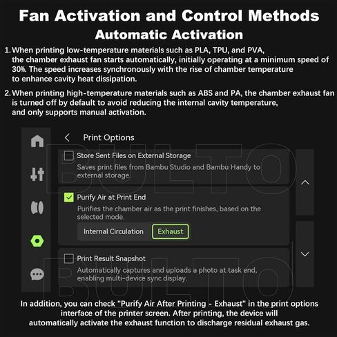 أصلية لمروحة الطابعة ثلاثية الأبعاد Bambu Lab P2S (طقم مروحة العادم مع السبورة) in Kuwait