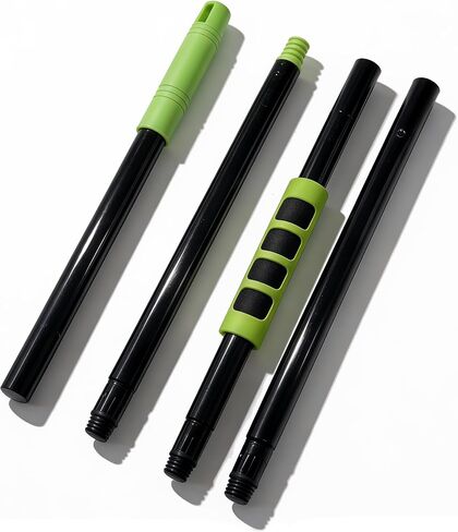 مقبض ممسحة ومكنسة من 4 أقسام، عمود عالي التحمل 57 بوصة/145 سم مع قبضة ناعمة من إسفنج EVA، خيوط أمريكية قياسية، مقبض بديل عالمي لمعظم رؤوس الممسحة والمكنسة (أسود + أحمر) in Kuwait