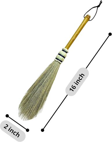Handmade Broom Bamboo Stick Handle Duster Brush,Natural Grass, Whisk Broom,Cleaning for Home and Office,16 Inch in Kuwait