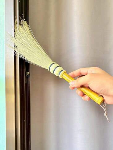 Handmade Broom Bamboo Stick Handle Duster Brush,Natural Grass, Whisk Broom,Cleaning for Home and Office,16 Inch in Kuwait