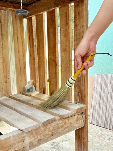 Handmade Broom Bamboo Stick Handle Duster Brush,Natural Grass, Whisk Broom,Cleaning for Home and Office,16 Inch in Kuwait