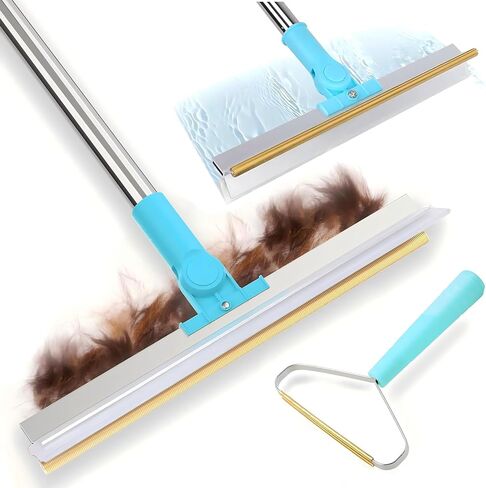 Pet Hair Removal Carpet Rake, 2-in-1 Pet Hair Removal Tool with Water Brush, Adjustable Handle, Dog and Cat Brush and Scraper, Suitable for Carpets, Floor Mats, Sofas, Furniture and Car Interiors in Saudi Arabia