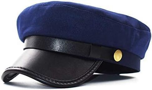 IDASHPOWomen's Yacht Captain Sailor Hat, PU Material Newsboy Hat, Stylish Biker Hat, Baker Boy Hat, Peaked Beret in Saudi Arabia