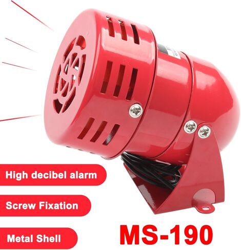 220VAC 110VAC 12VDC 24VDC Red Mini Metal Motor Siren Industrial Alarm Sound Electrical Guard Against Theft MS-190(AC 220V) in Kuwait