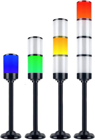 Industrial Multilayer Stack Light Signal Tower Alarm Caution Light Bright 24V Black/Silver Shell Indicator Lamp for Machines(1 Layer with Buzzer) in Saudi Arabia