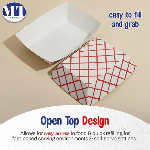 MT Products Plaid Charcuterie Tray 6 oz. Disposable Paper Food Tray - Pack of 1000 in Saudi Arabia