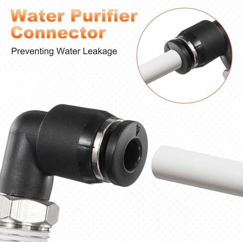HARFINGTON 10pcs Push to Connect Tube Fitting 1/8" BSPT Male Thread x 6mm ID 90 Degree Pneumatic Quick Connect Air Fittings, Black in Saudi Arabia