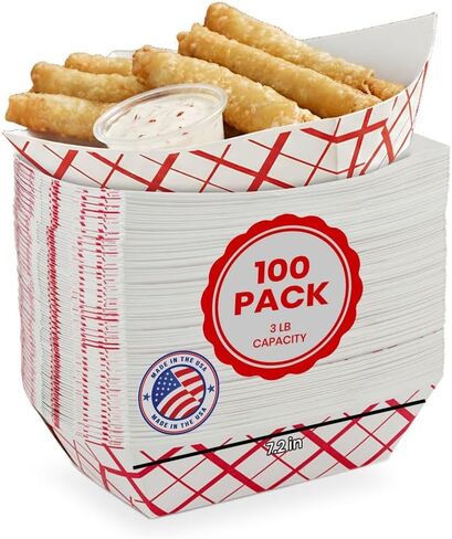 MT Products Plaid Charcuterie Tray 6 oz. Disposable Paper Food Tray - Pack of 1000 in Saudi Arabia