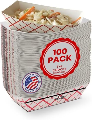 MT Products Plaid Charcuterie Tray 6 oz. Disposable Paper Food Tray - Pack of 1000 in Saudi Arabia
