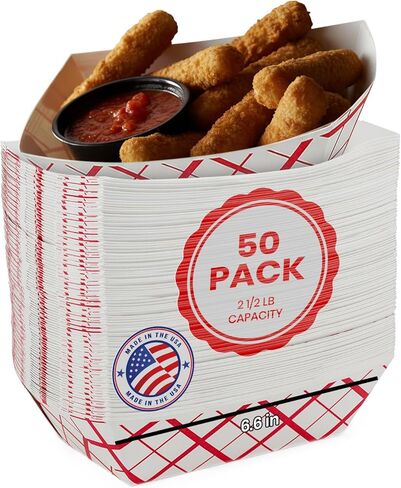 MT Products Plaid Charcuterie Tray 6 oz. Disposable Paper Food Tray - Pack of 1000 in Saudi Arabia