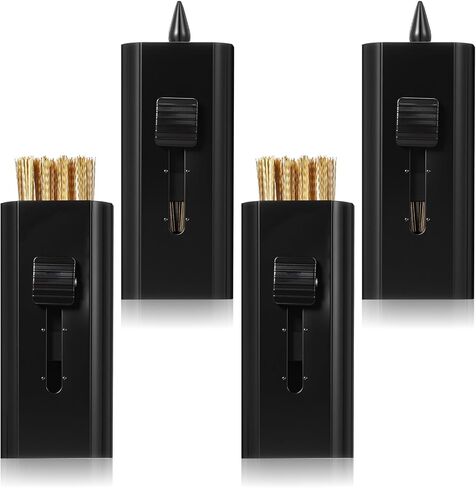4Pcs Retractable Golf Club Brushes Groove Cleaner,Black Portable Golf Groove Cleaner - Double Head Type,Pocket Size in Saudi Arabia