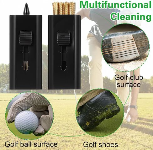4Pcs Retractable Golf Club Brushes Groove Cleaner,Black Portable Golf Groove Cleaner - Double Head Type,Pocket Size in Saudi Arabia