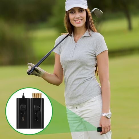 4Pcs Retractable Golf Club Brushes Groove Cleaner,Black Portable Golf Groove Cleaner - Double Head Type,Pocket Size in Saudi Arabia