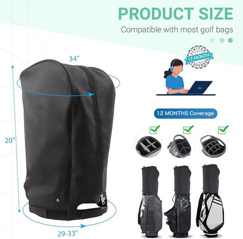 Golf Bag Cover/rain Cover 1680D Nylon Waterproof and dust Cover fits Most 8.5-9 inch Golf Bag/Golf Stand Bag,Golf Accessory Gifts for Any Golfer, Beginner to pro, Golf Alliance Partners in Saudi Arabia