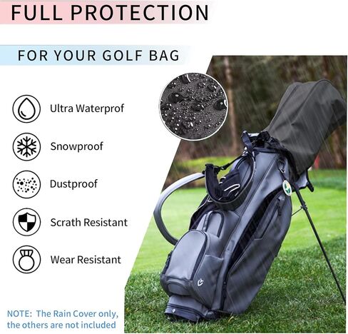 Golf Bag Cover/rain Cover 1680D Nylon Waterproof and dust Cover fits Most 8.5-9 inch Golf Bag/Golf Stand Bag,Golf Accessory Gifts for Any Golfer, Beginner to pro, Golf Alliance Partners in Saudi Arabia