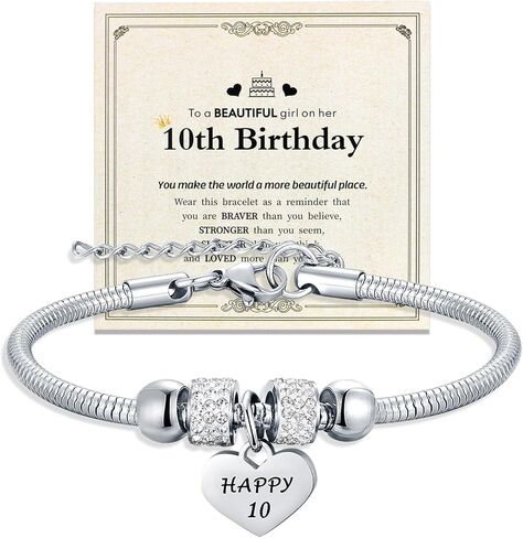 Yonhon Birthday Bracelet Gift for Girls 1-18 Years Old,Heart Happy Birthday Bracelet for Daughter Granddaughter Niece Girls in Kuwait