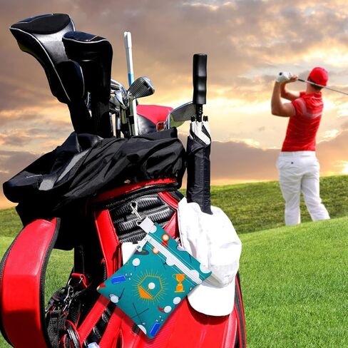 Silkfly 4 Pcs Golf Tee Bag 5.62 x 6.87 Inch Zipper Pouch Tee Holder Pouch with Metal Lobster Claw Clip Gifts Accessories for Men Women Golf Lover Player, 4 Styles(Stylish) in Saudi Arabia